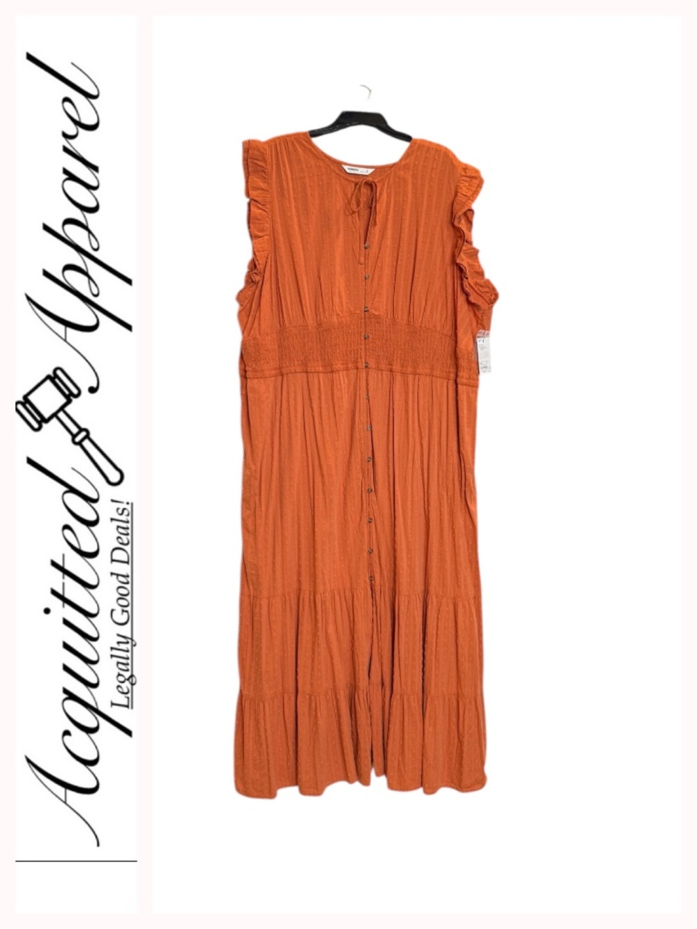 SONOMA Good For Life Front Ruffle Cap Sleeve Smocked Maxi Dress 4X